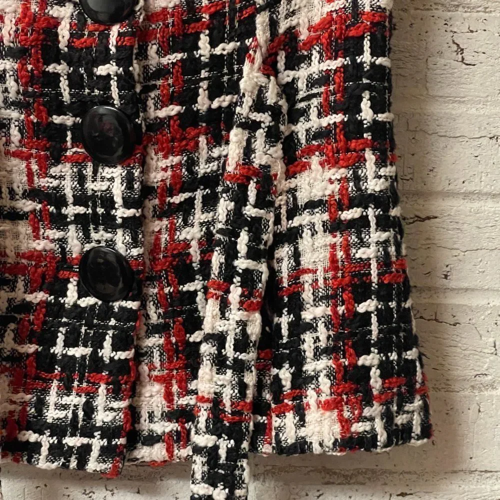 Luii Tweed Red Black Vest Small